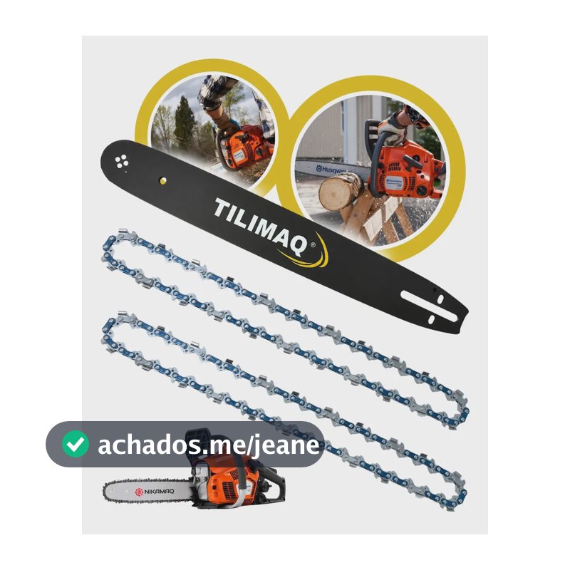 Kit Sabre Saibro Barra Facão Para Motosserra Husqvarna 120 125 236 240 + 2 Correntes 28 Dentes 16" Polegadas Tilimaq Profissional