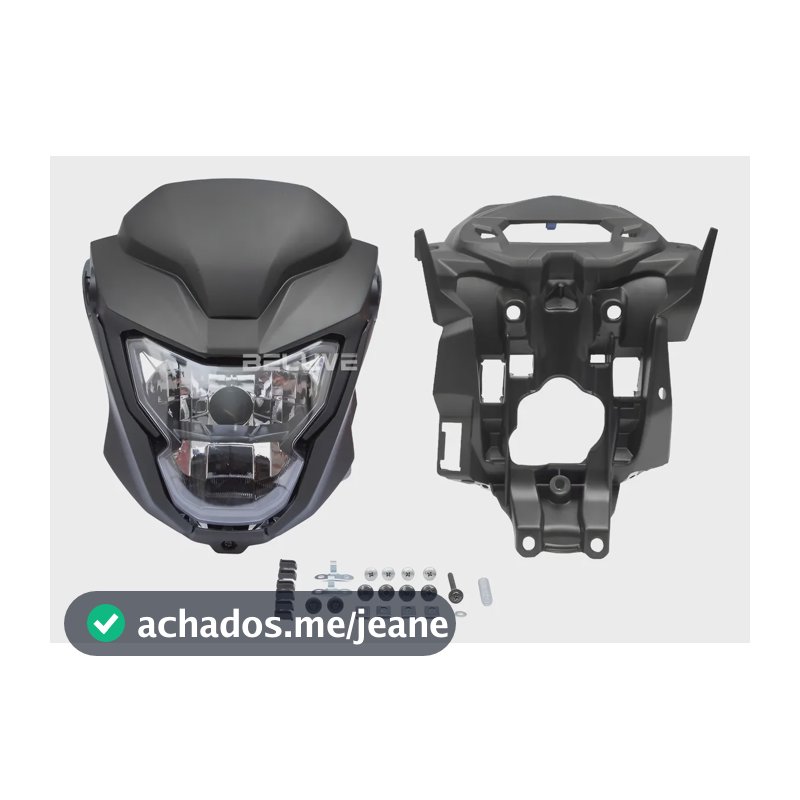 Kit Frente Farol Cg Titan Fan 160 2025 Adaptada 2014 À 2024 Preto Fosco