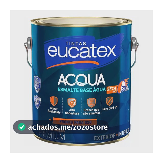 Tinta Esmalte Base Água Sem Cheiro Ferro E Madeira 3,6l Branco Acetinado Branco
