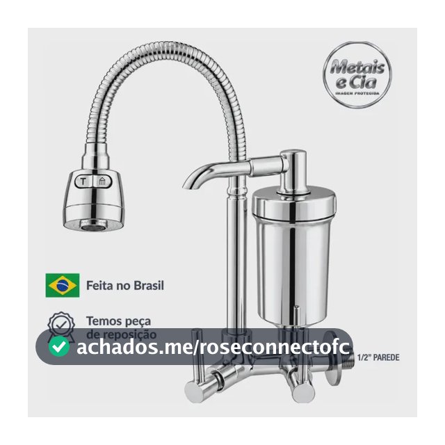 Torneira Com Filtro Com Purificador Agua Bica Flexível Gourmet para Cozinha Parede Bica com Filtro Chuveirinho 2 Modos de Jatos A Mais Vendida