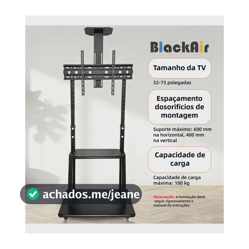 Suporte Móvel  Suporte Pedestal Para Tv  Suporte Inclinável