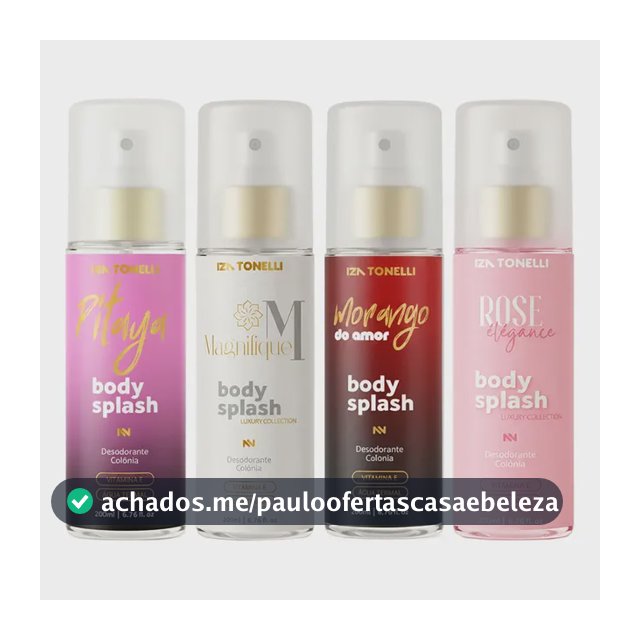Kit 4 Body Splash Feminino Perfume 200ml Desodorante Colônia Corporal Alta Fixação Para Dia & Noite