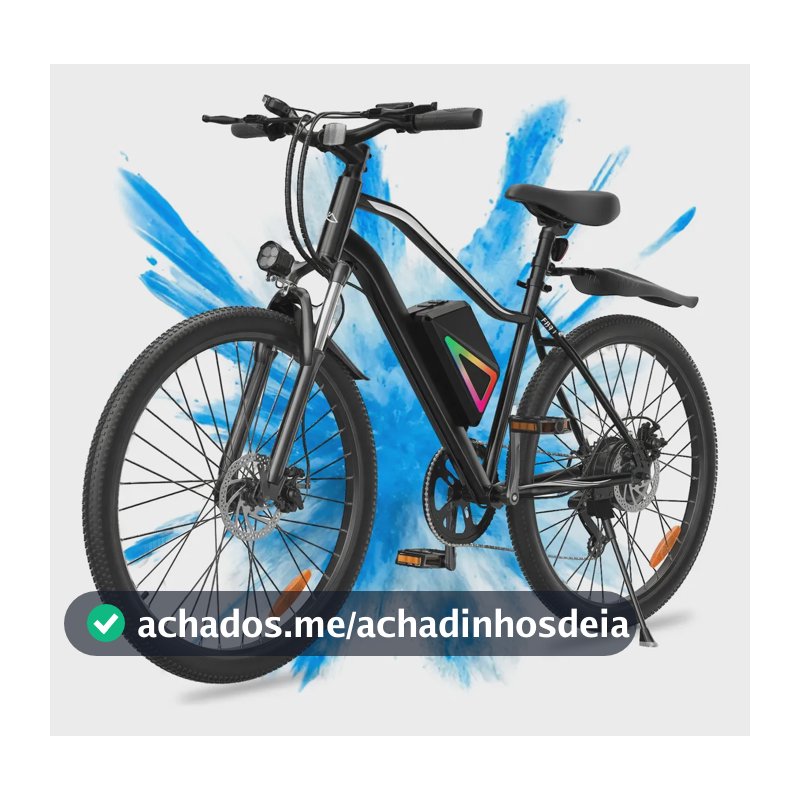 Bicicleta Elétrica Xroymexroy EB3 26" 750W 40km Autonomia com Bateria 36V, Suspensão Dianteira, 7 Marchas e APP Voltix