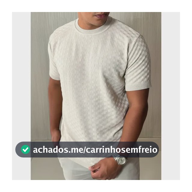 Camiseta Masculina Manga Curta Xadrez Tricô Leve Elegante