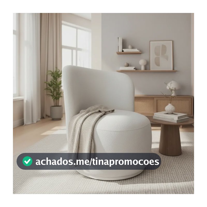 Poltrona Orgânica Bia Tecido Bouclé Bege Decorativa Luxo Bege Bouclê