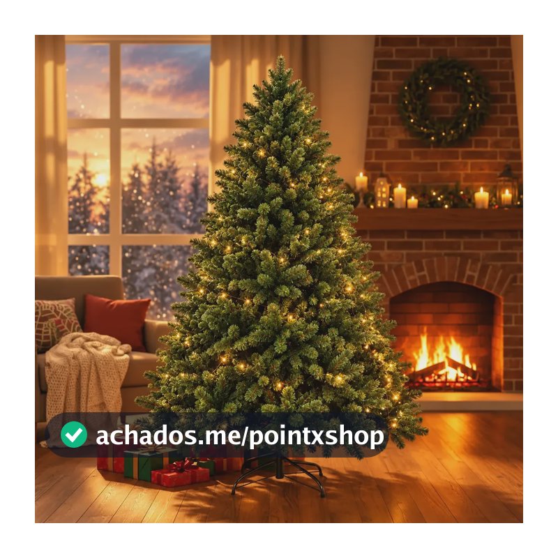 Árvore De Natal 2,40m Verde Tradicional 24000 Galho Pinheiro Verde-240cm-2400galhos