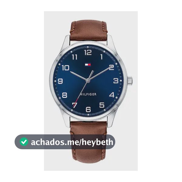Relógio Tommy Hilfiger 1791659 Cor de malha original: cor de moldura marrom, cor de fundo prateada, cor de fundo azul