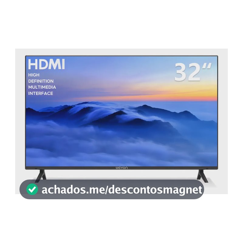 TV 32 Polegadas Digital HD 2 HDMI 2 USB VGA para Sala Quarto Escritório Imagem Nítida e Conexões Versáteis