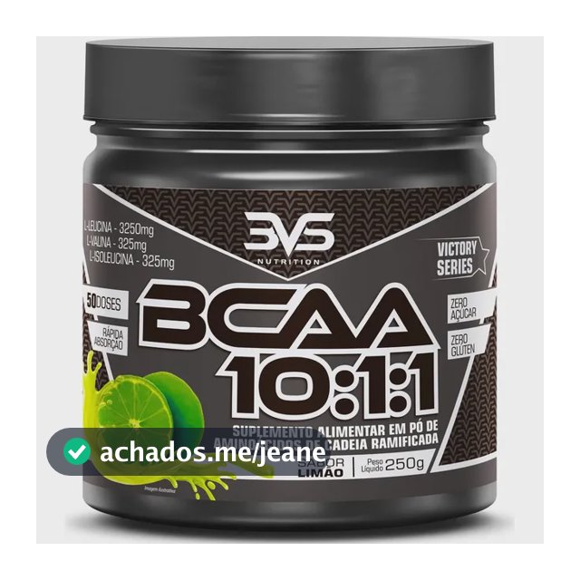 Bcaa Em Pó 10:1:1 Sabor: Limão - Fórmula Exclusiva Ultra Concentrada Com 3900mg De Aminoácidos Por Dose - 250g