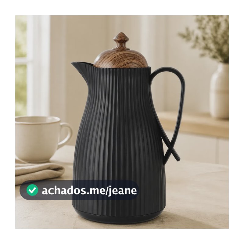 Garrafa Termica Hauskraft Native 1l Preta Café Chá Premium Preto