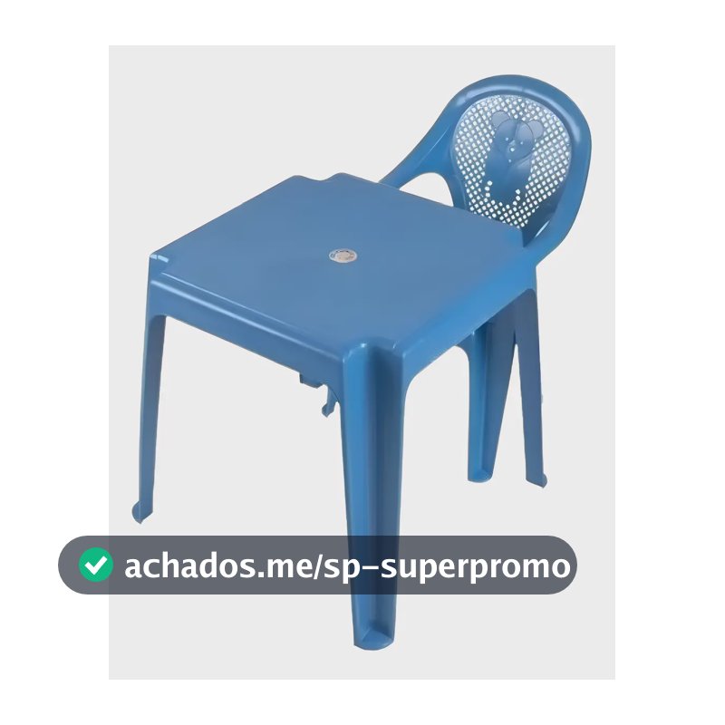 Conjunto de mesa e cadeira para crianças Antares Mesa com 1 cadeiras azul
