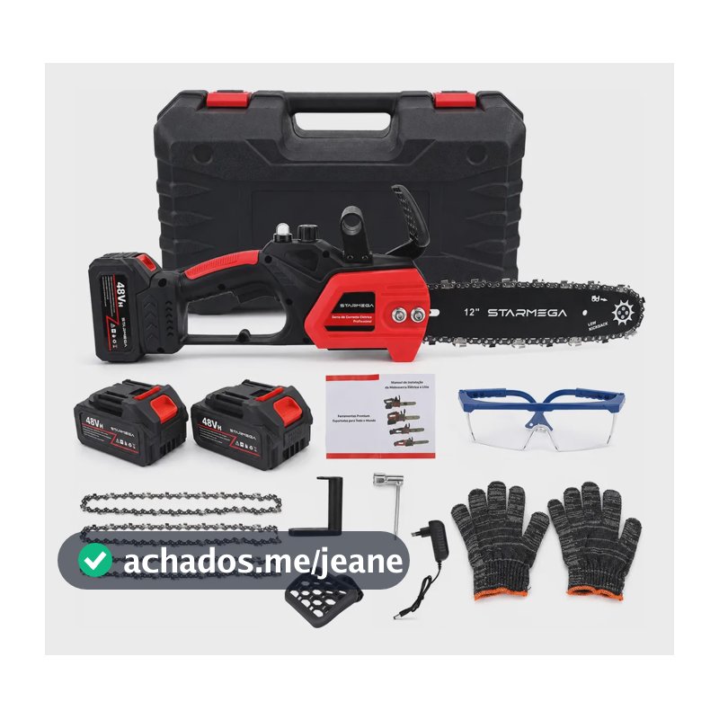 Moto Serra Elétrica 12 Polegadas 2 Baterias Portátil 1200w Terracota 21v