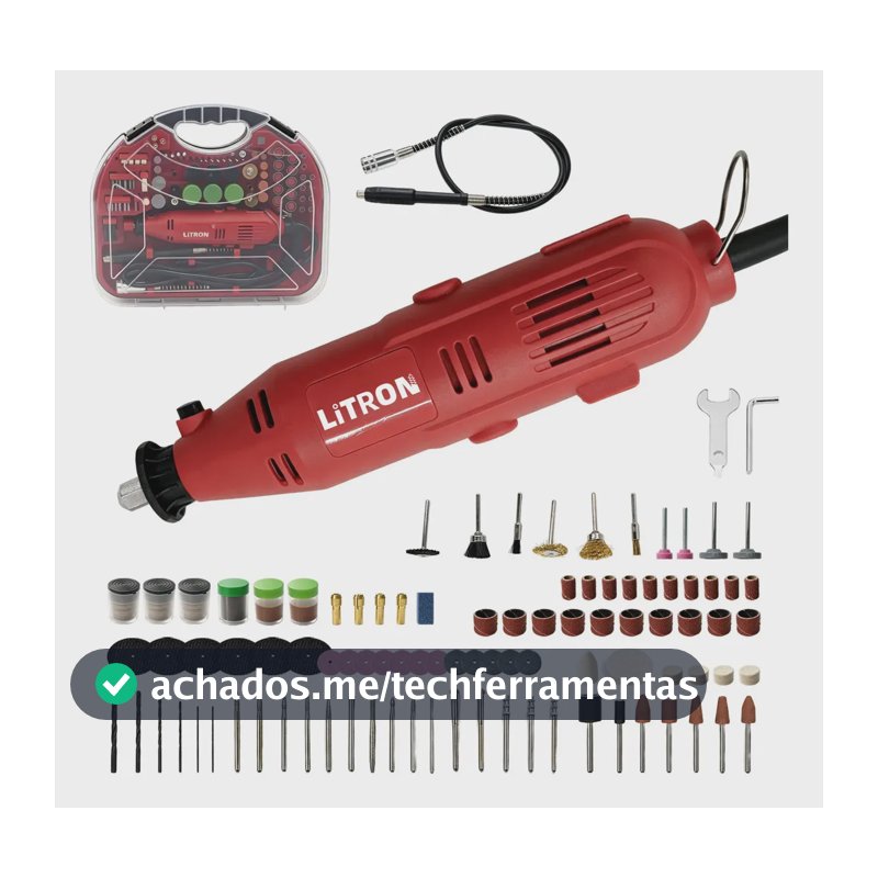 Mini Retifica Lixadeira 180W Muitos Acessórios 6 Velocidades Potente Para Lixar Polir Cortar Artesanato Madeira Multiuso