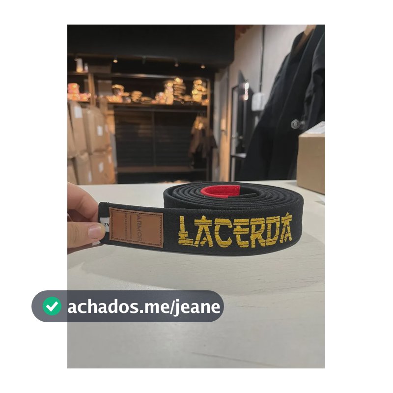 Faixa Jiu Jitsu Premium Armor Personalizada Reforçada Cor Preto Tamanho A3