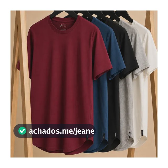 Kit 5 Camisetas Masculina Long Line Cotton Oversize By Zaroc
