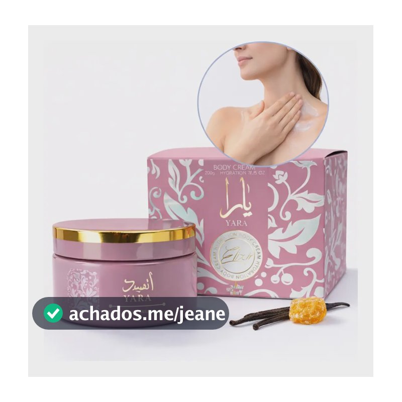 Creme Hidratante Corporal Yara Elixir Pasta Isabelle 200ml Baunilha Cremosa