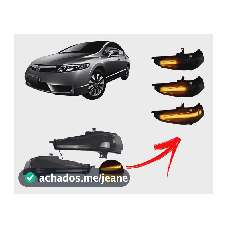 Seta Sequencial Pisca Retrovisor Civic G8 - 2006 A 2011 Fumê Fumê
