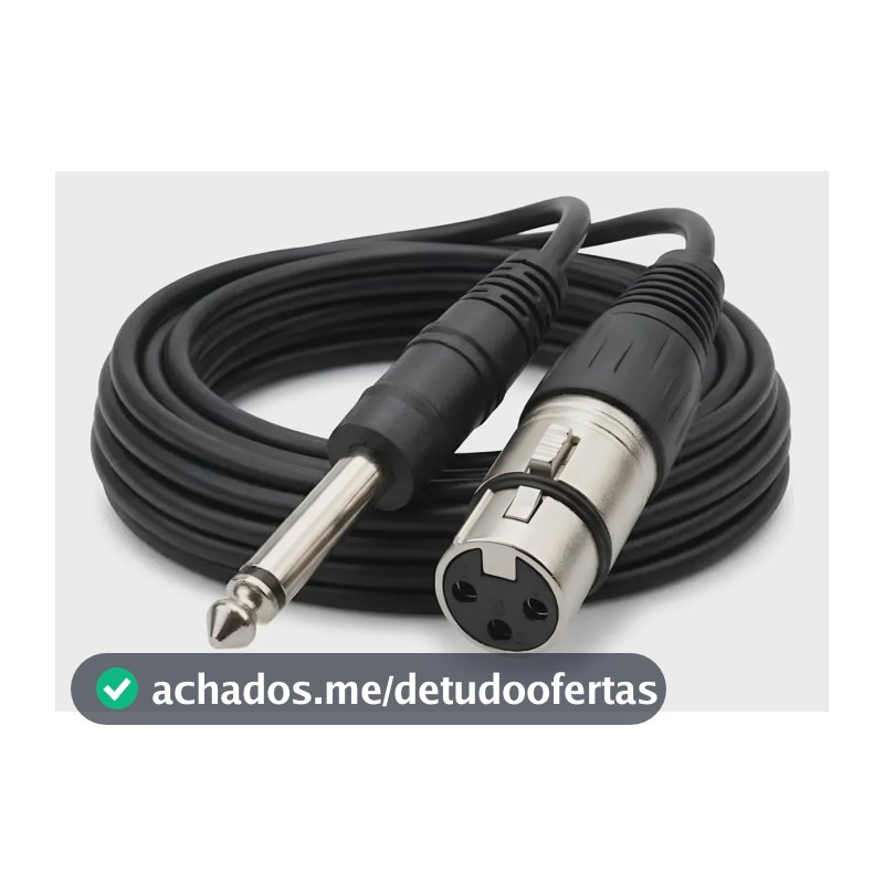 Cabo Xlr P10 Microfone Mono  Canon Femea 5 Metros Novit Utl