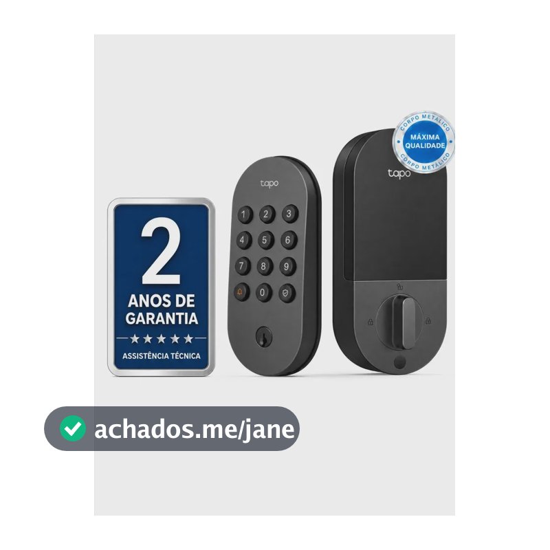 Tp-link Tapo Dl100 Fechadura Digital Inteligente Wi-fi Com Até 200 Senhas, Acesso Remoto Pelo Aplicativo, Travamento Automático, 2 Chaves De Reserva, Bateria De Até 7 Meses E Ip54 Negro