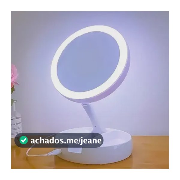 Espelho Dobrável Maquiagem Dupla Face Aumento 10x Led E Organizador Linha House Branco