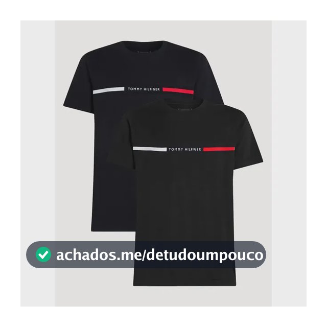 Kit Camisetas Tommy Hilfiger Insert Azul Marinho/preta 2un