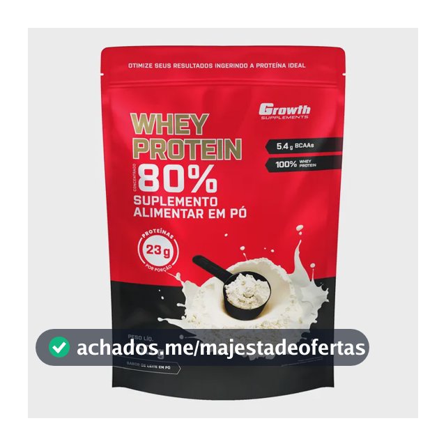 Whey Concentrado 750g Growth Supplements - Variados Sabores Leite Em Pó