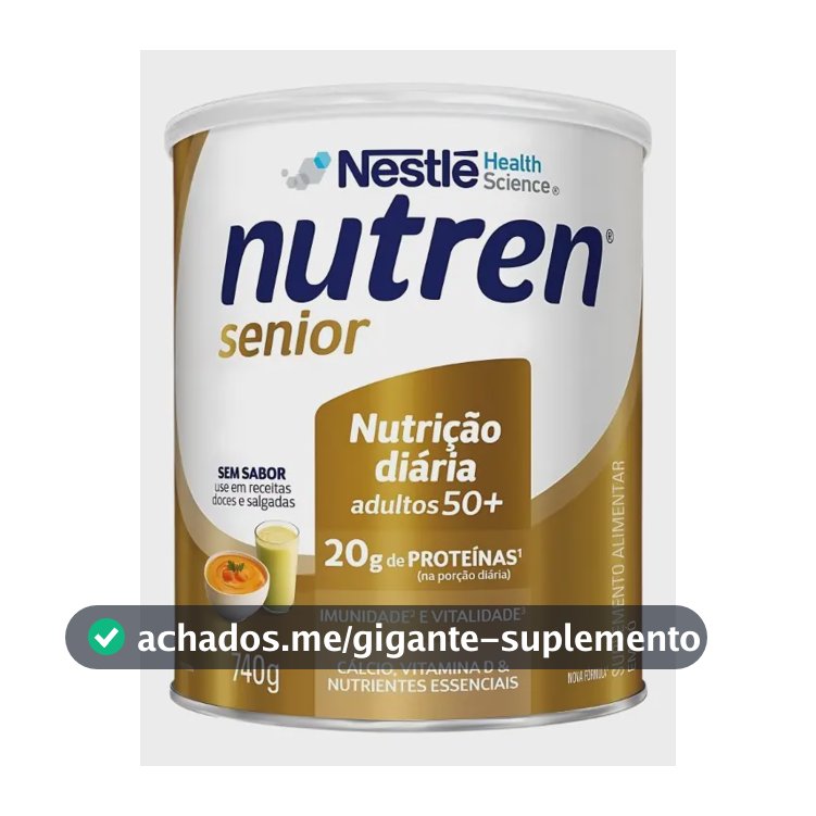 Suplemento Em Pó Nutren Senior 50+ Carboidratos Sem Sabor 740g