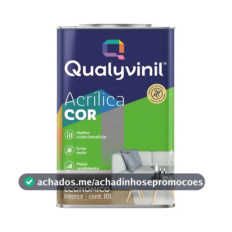 Qualyvinil Acrilica Economica Branco 1 8l Bco Balde Cor Cenoura
