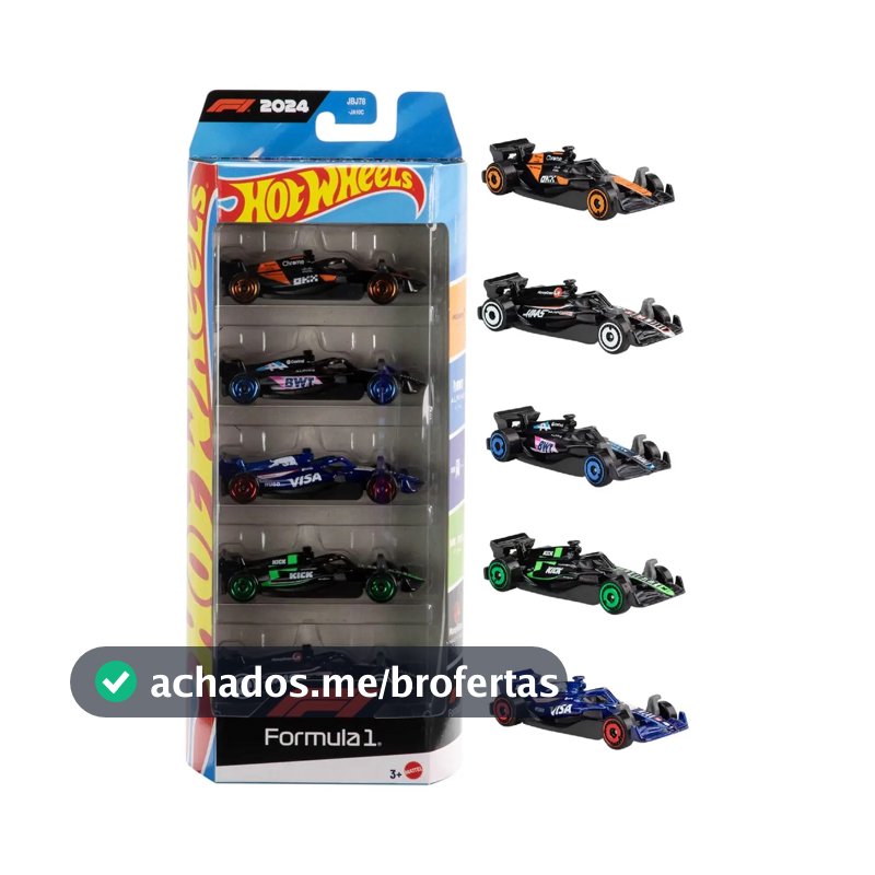 Pack Com 5 Carros Hot Wheels - Fórmula 1 F1 2024 Multicor