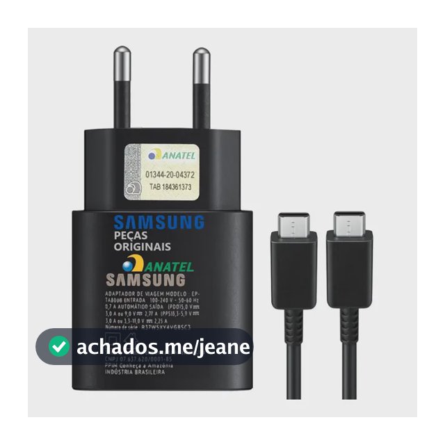 Carregador Original Samsung Turbo S25 S24 S23 S22 S21 25w Br