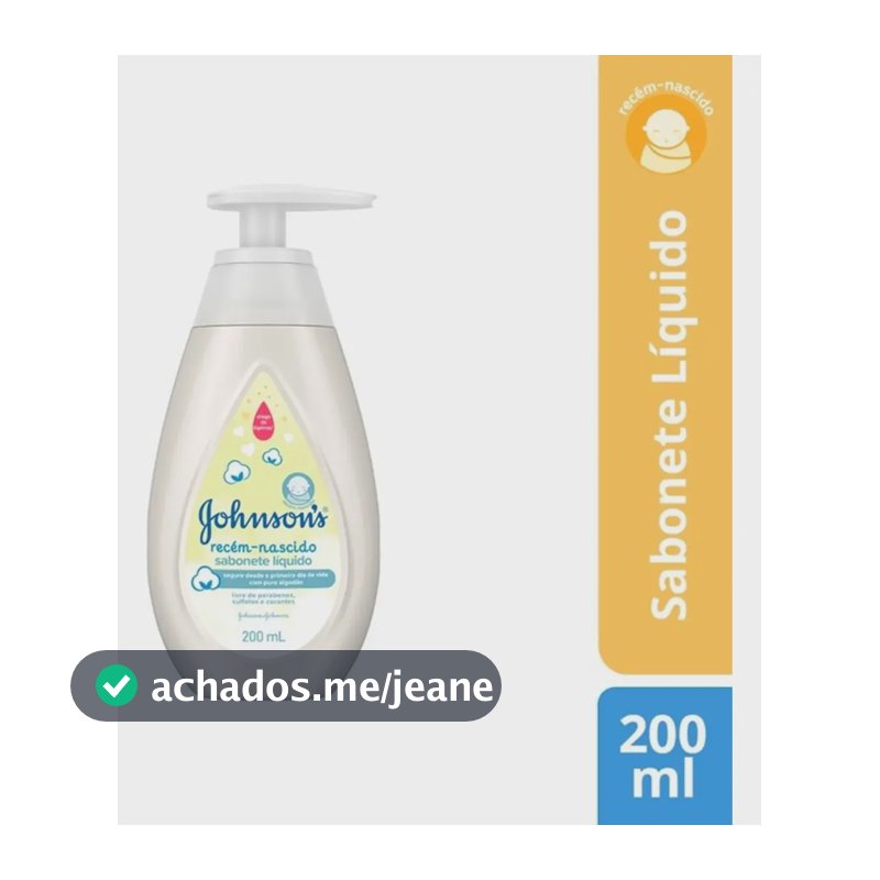 Sabonete Líquido Johnson's Baby Recém Nascido, 200ml