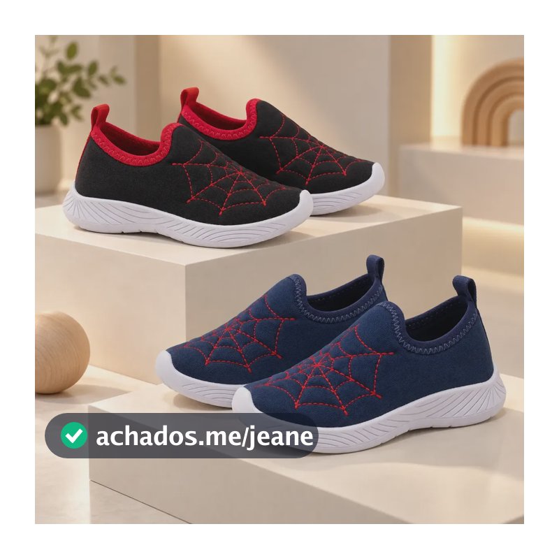 Kit 2 Tênis Infantil Calce Fácil Menino Sola Antiderrapante Preto/marinho 27