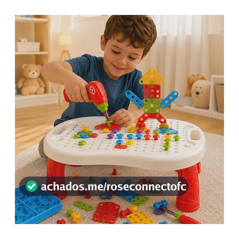 Mesa Criativa Educativa Montagem Infantil Com Acessório