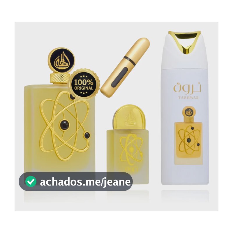Perfume Feminino Lattafa Tharwah Gold Edp 100 Ml + Perfume 20 Ml + Corporal
