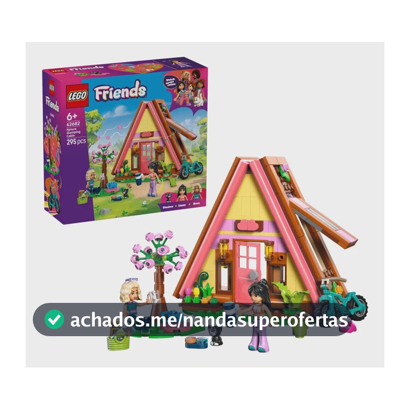 LEGO Friends Cabana de Glamping ao Ar Livre 42682; Conjunto de construção de acampamento; Brinquedo para criar histórias; Ideia de presente para crianças; 6+