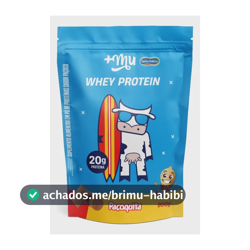 Whey Protein Concentrado +Mu em pó sabor Paçoquinha x 900g