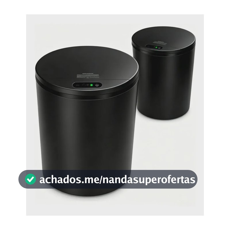 Lixeira Inteligente 16l Sensor Automático Tampa Touch Casa Preto