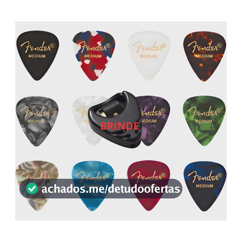 Kit 10 Palhetas Fender 0,58mm Violao Cavaco Ukelele Guitarra Diversos 0.71