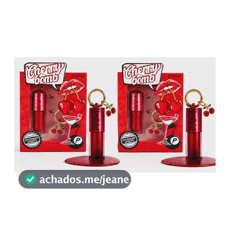 Kit 2 Gloss Labial Cherry Bomb Pam By Pamella Hidratante Key Cereja