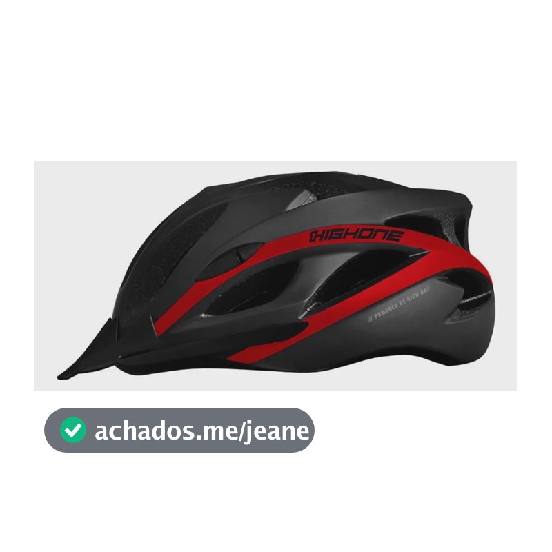 Capacete Ciclismo High One Win Vermelho M com Luz LED e Viseira Removível