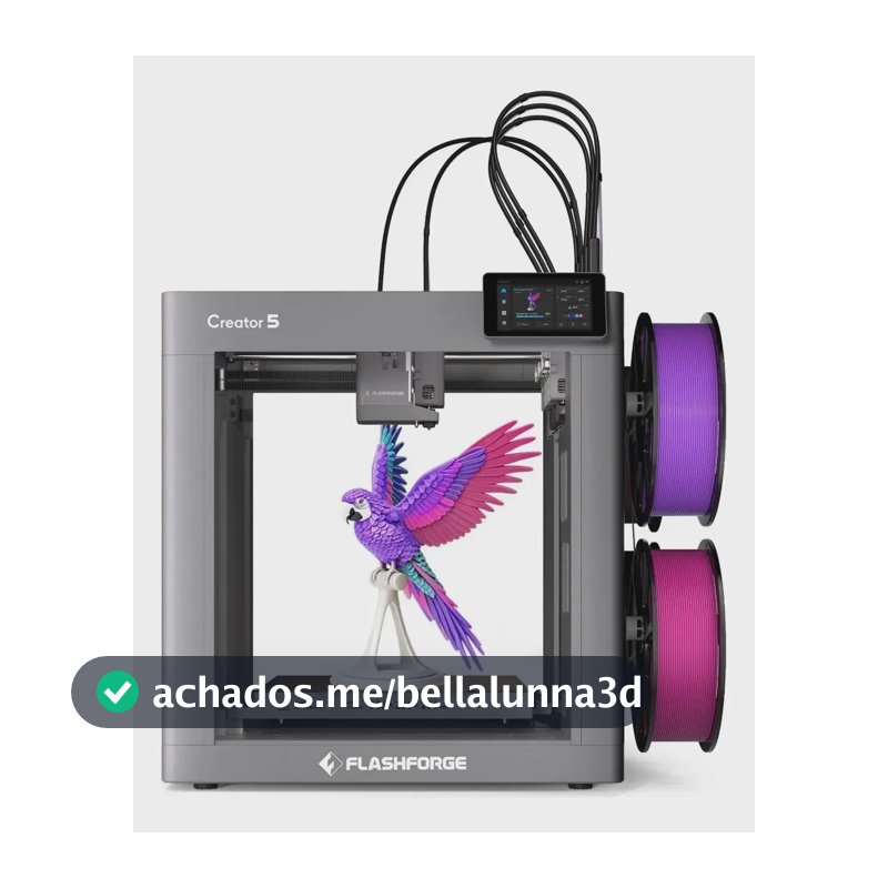 Impressora Flashforge Creator 5 Multicolor Sem Purga Bivolt 127/220v Cinza