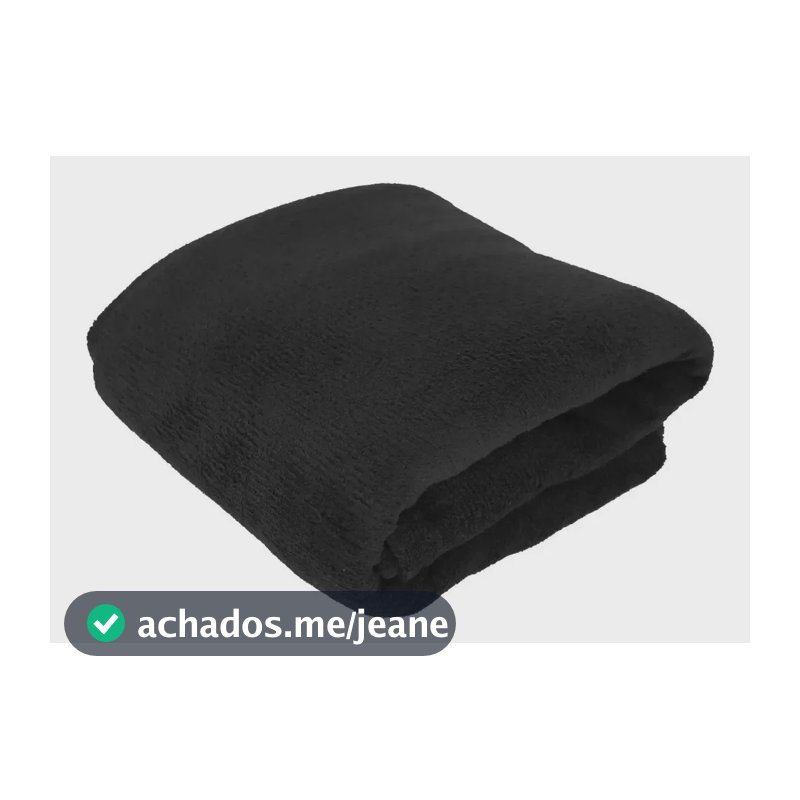 Manta Cobertor Micro Fibra 110 X 150cm - Cores Cor Preto Desenho do tecido Liso