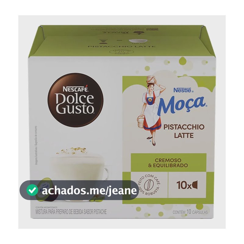 Dolce Gusto Moça Pistacchio - Pistache Latte 10 Capsulas