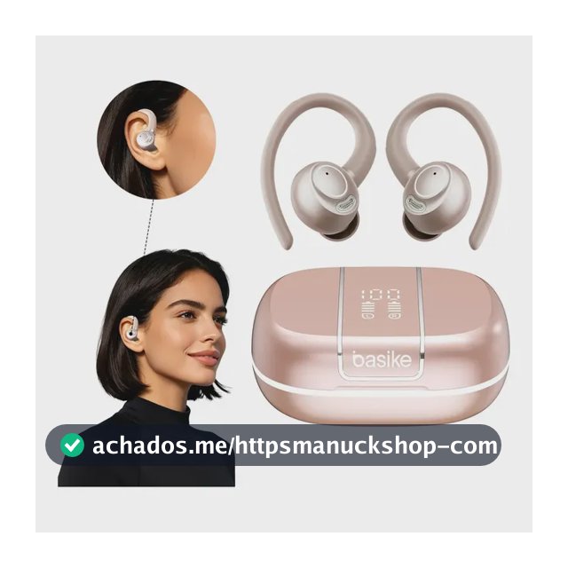 Fone de Ouvido Basike In-Ear Bluetooth 6.0 TWS com Cancelamento de Ruído ENC