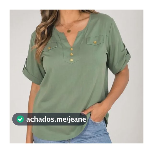 Camisa Feminina Social Premium Manga 3/4 Com Botões Vanessa