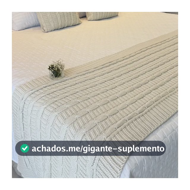 Kit Peseira Manta Tricô Para Cama Queen + Capas Almofadas