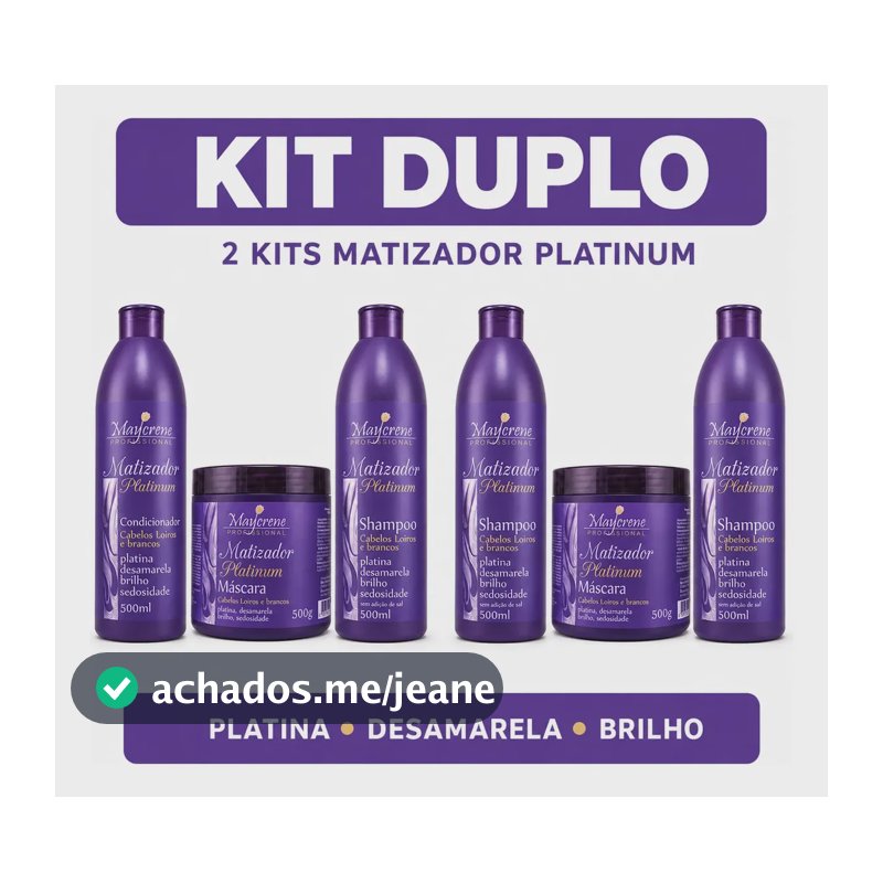 2 Kits Matizador Platinum Maycrene Loiros Shamp+cond+masc