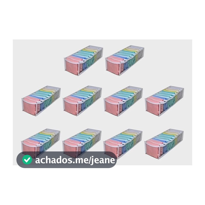 Kit 10 Organizadora De Gavetas Para Roupas Do Bebê 15x40x10 Pvc Cristal