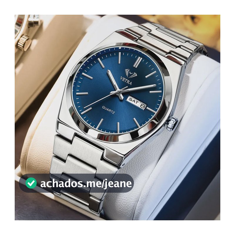 Vetra Relógio Relogio Masculino A Prova D'água Original B112 Prateado Azul