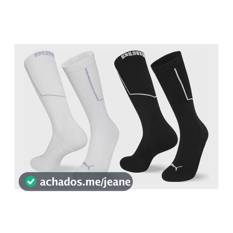Kit 2x Meia Compressão 3/4 Esportiva Corrida Ciclismo Puma Multicores 34 A 39